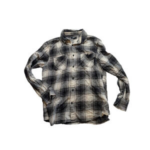 urban pipeline mens black and white plaid flannel size L 100% cotton
